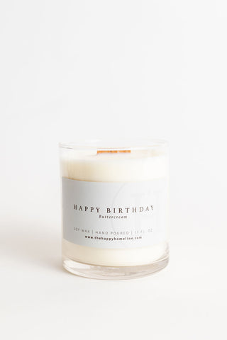 Happy Birthday Wood Wick Candle