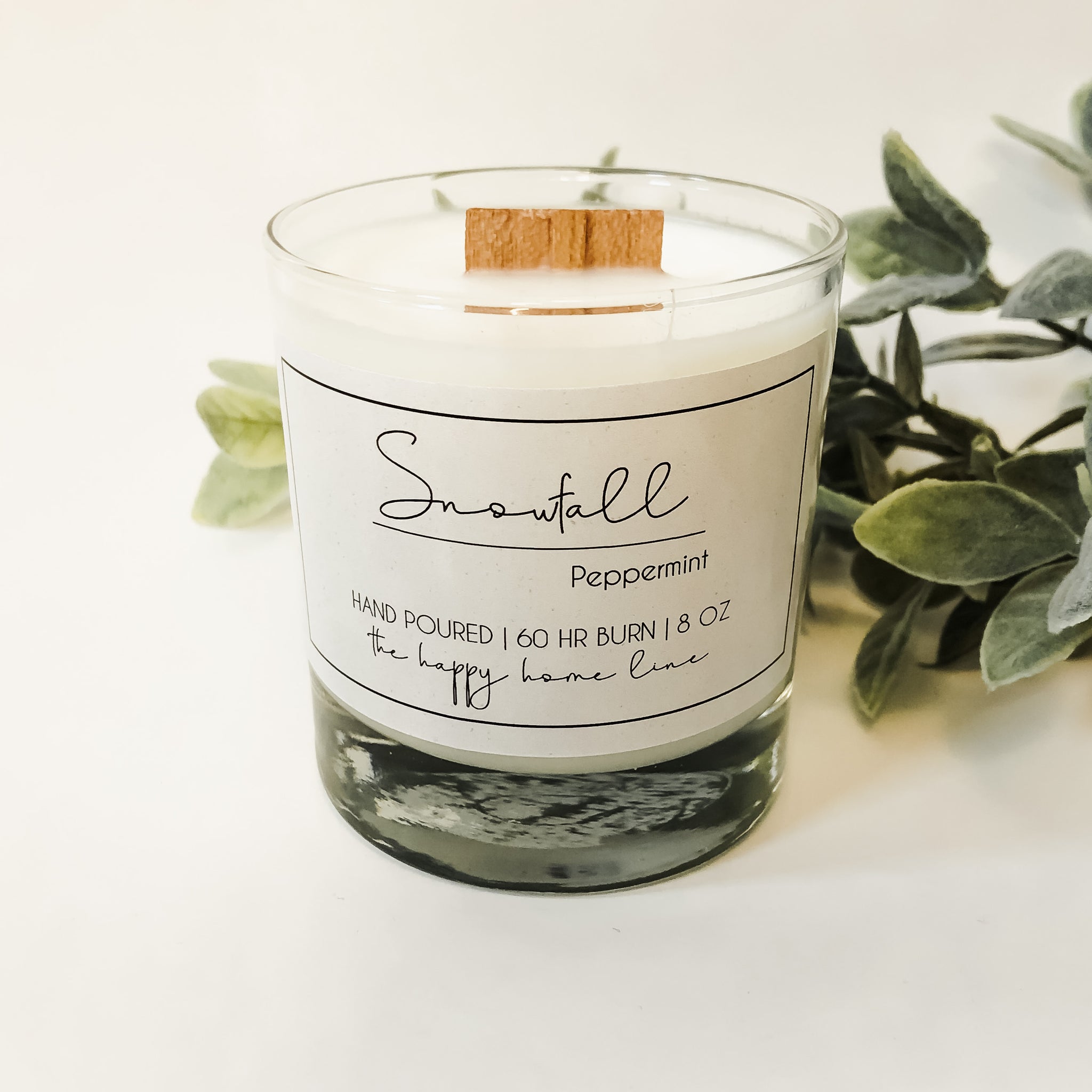 Snowfall Peppermint Wood Wick Candle